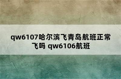 qw6107哈尔滨飞青岛航班正常飞吗 qw6106航班